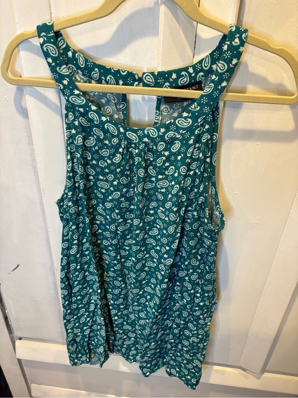 Lane Bryant Teal Paisley Scoop Tank